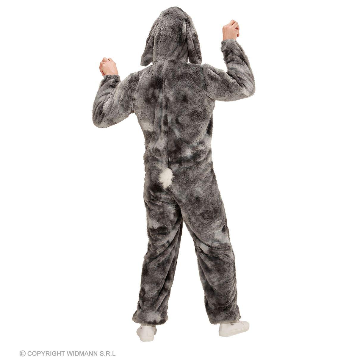 Costume coniglio grigio peluche soft