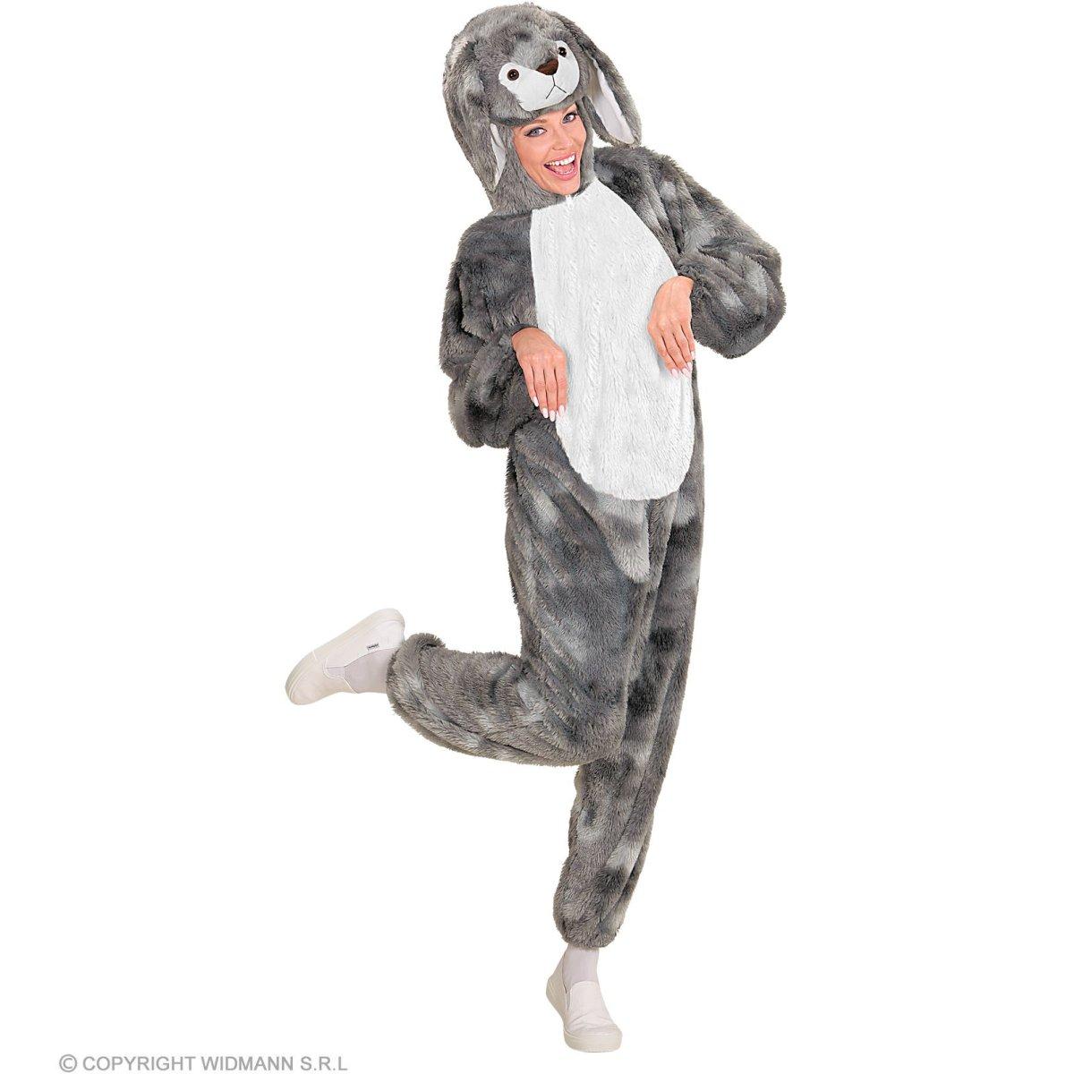 Costume coniglio grigio peluche soft