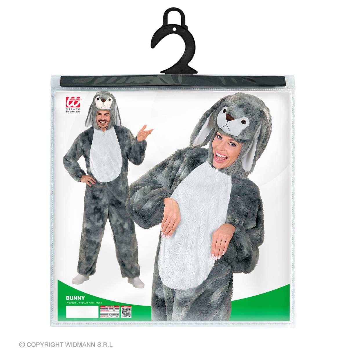 Costume coniglio grigio peluche soft