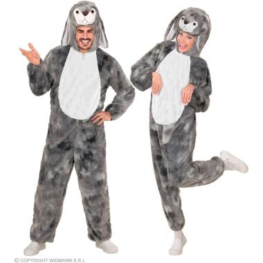 Costume coniglio grigio peluche soft