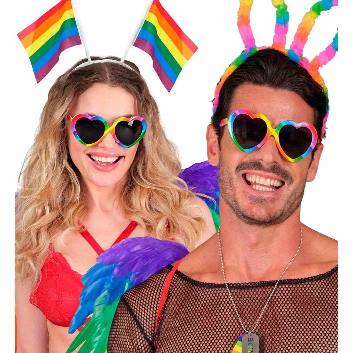 Occhiali cuore arcobaleno