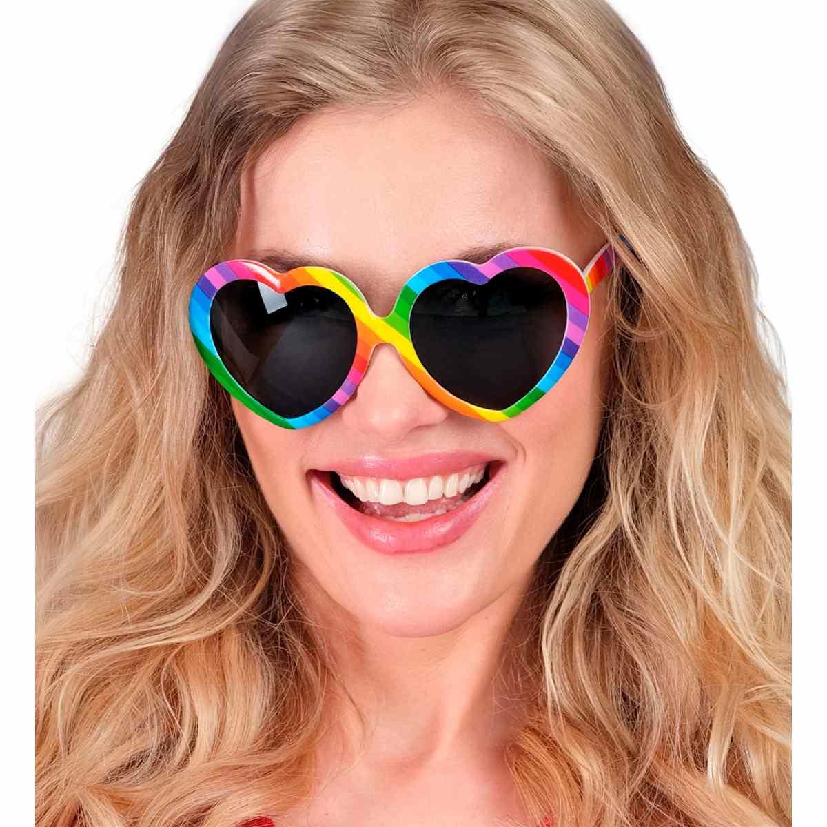 Occhiali cuore arcobaleno
