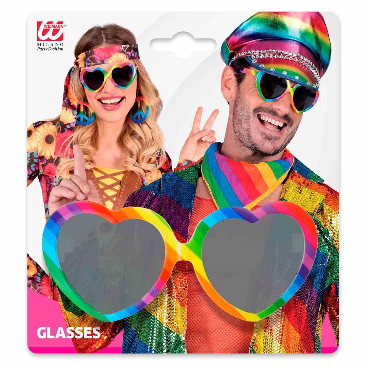 Occhiali cuore arcobaleno