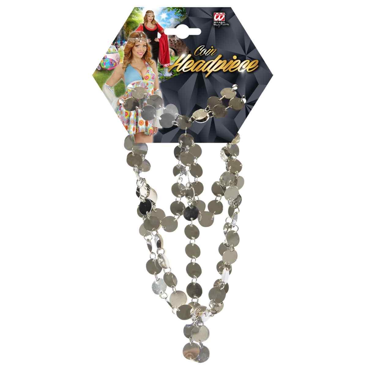 Copricapo metallo gitana argento monete