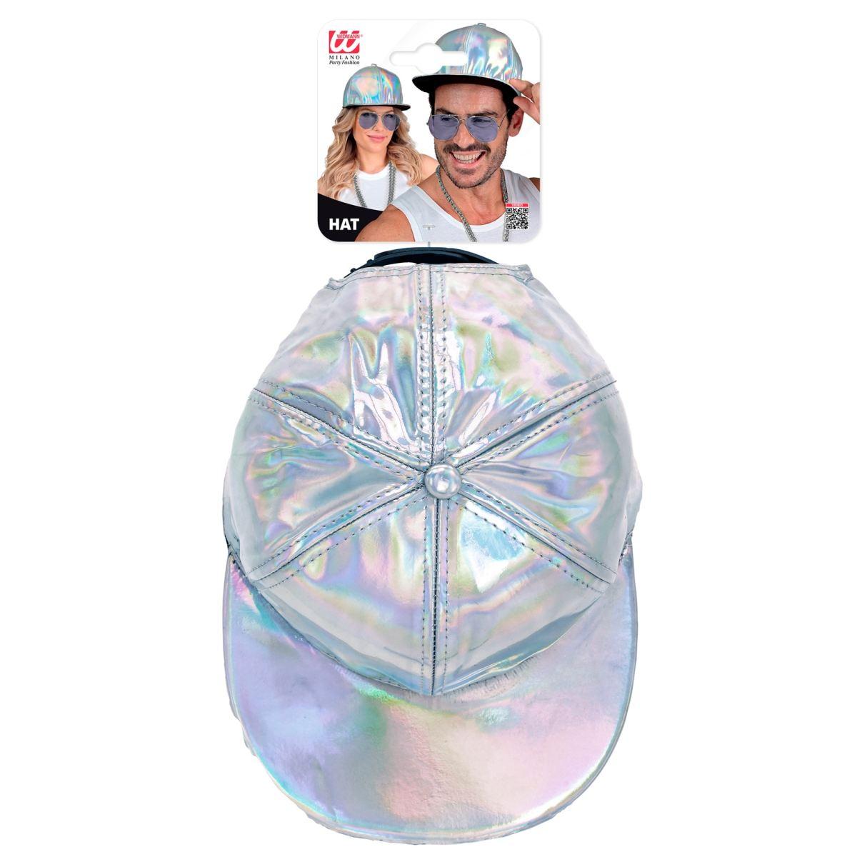Cappello berretto argento olografico anni
