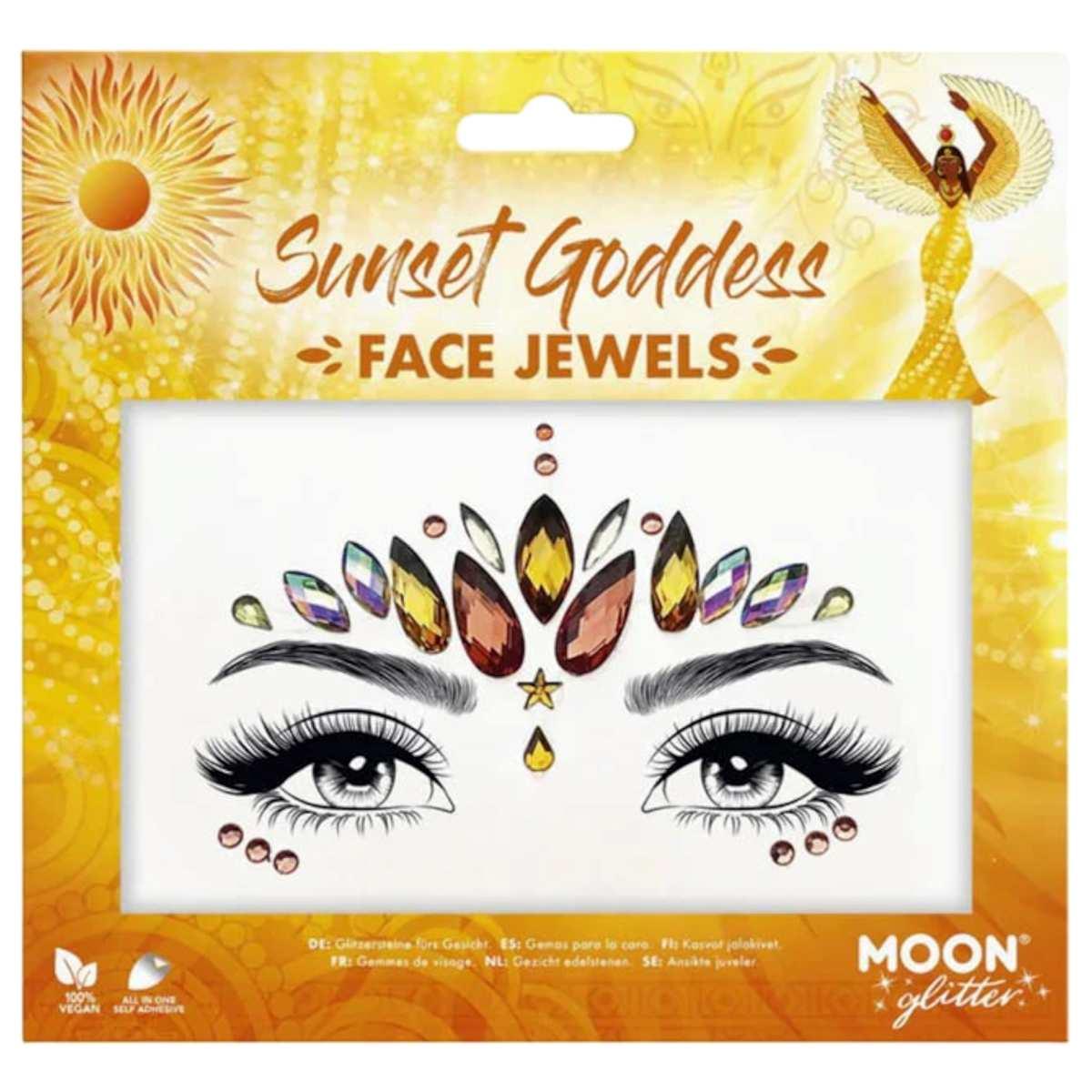 Trucco decorazioni adesive viso gemme gialle