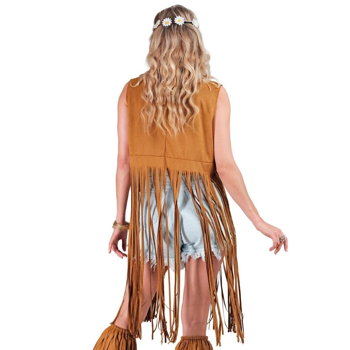 Costume gilet marrone frange