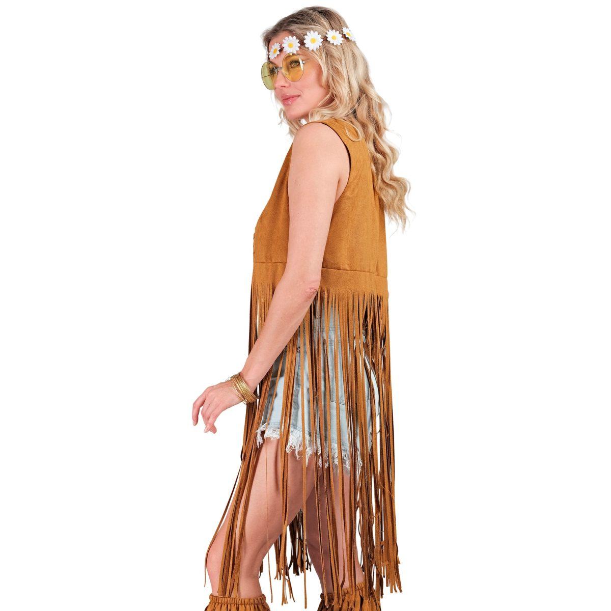 Costume gilet marrone frange