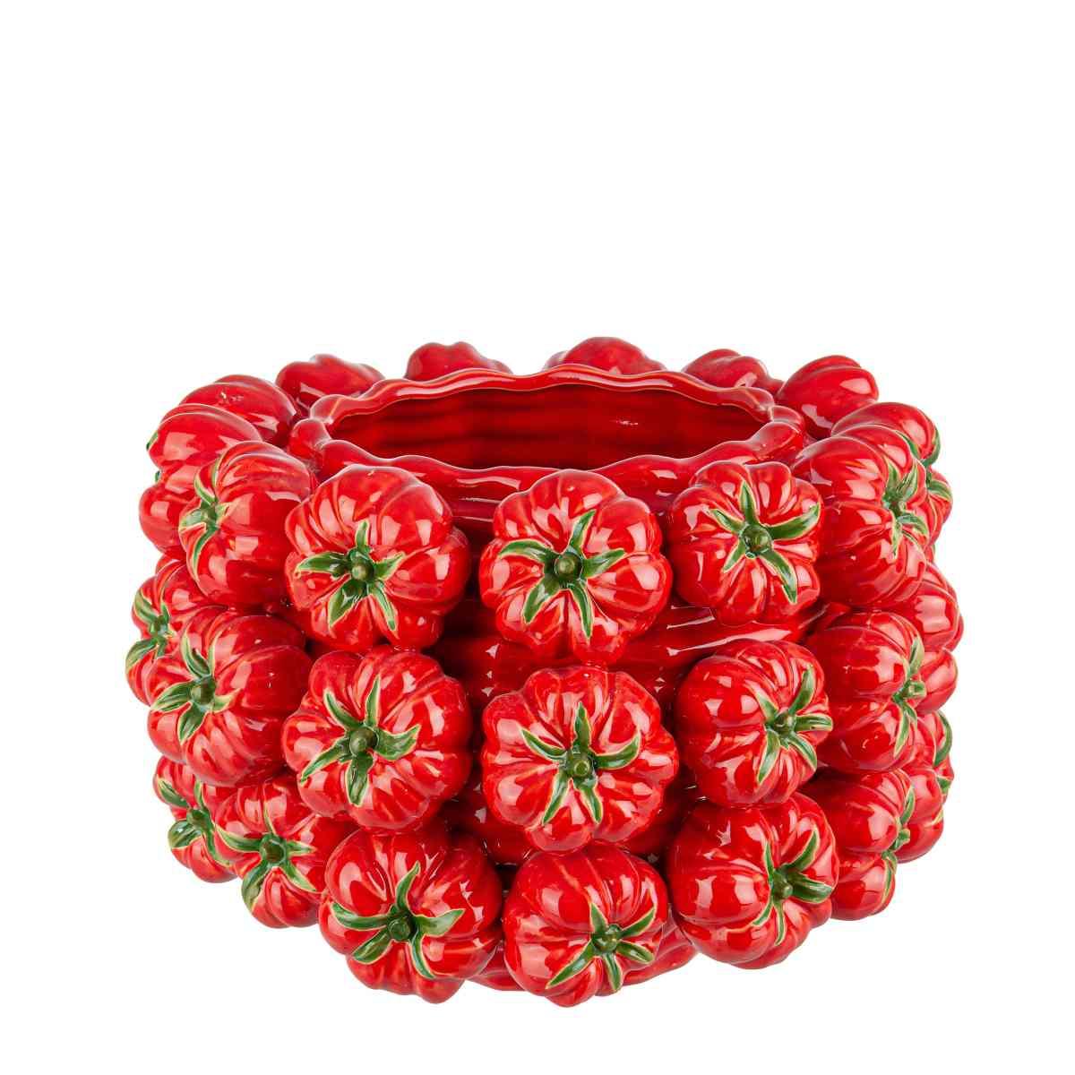 Vaso ceramica pomodori rossi 33 x 22 cm