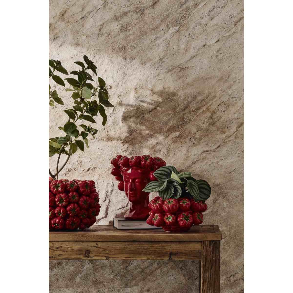 Vaso ceramica pomodori rossi 33 x 22 cm