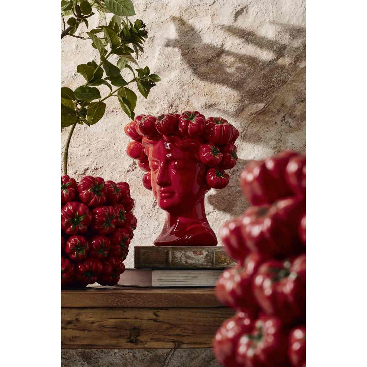 Vaso ceramica pomodori rossi 33 x 22 cm