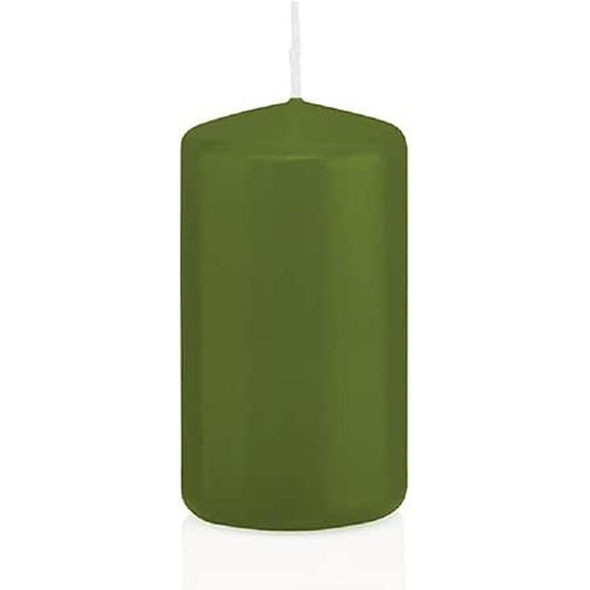 Candela cilindrica verde oliva