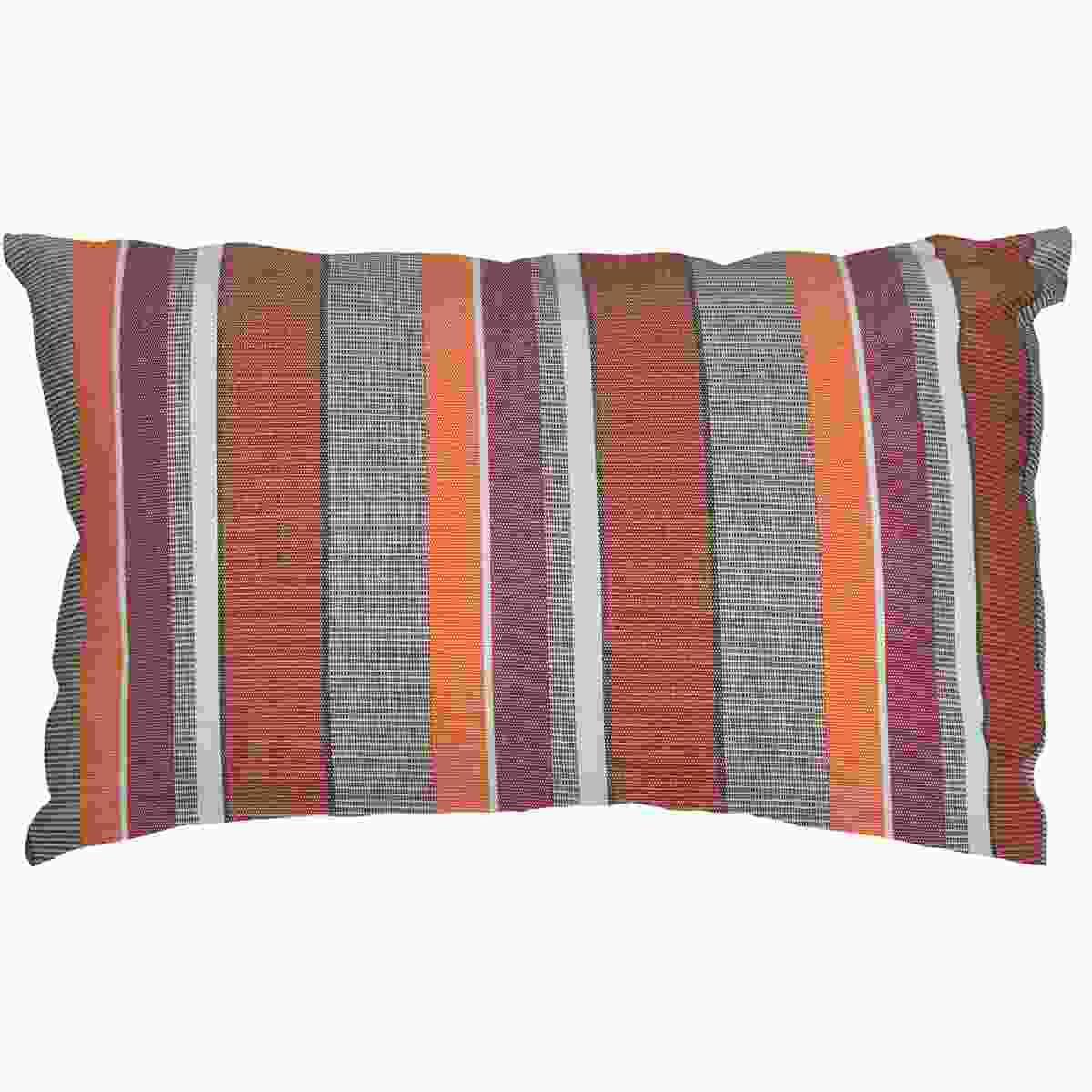 Cuscino arredo tessuto pillow righe arancio
