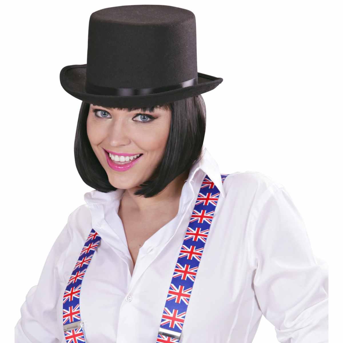 Cappello cilindro nero feltro spesso