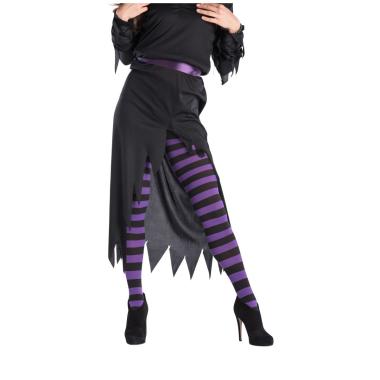 Collant righe nere viola modello a