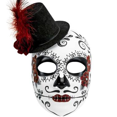 Maschera viso pvc horror dia de los muertos mini cappello