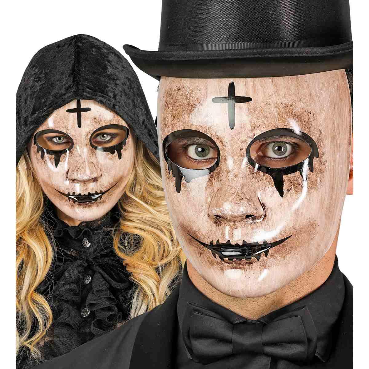 Maschera viso pvc horror commedia dell arte fantasma