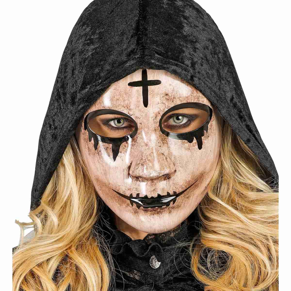 Maschera viso pvc horror commedia dell arte fantasma