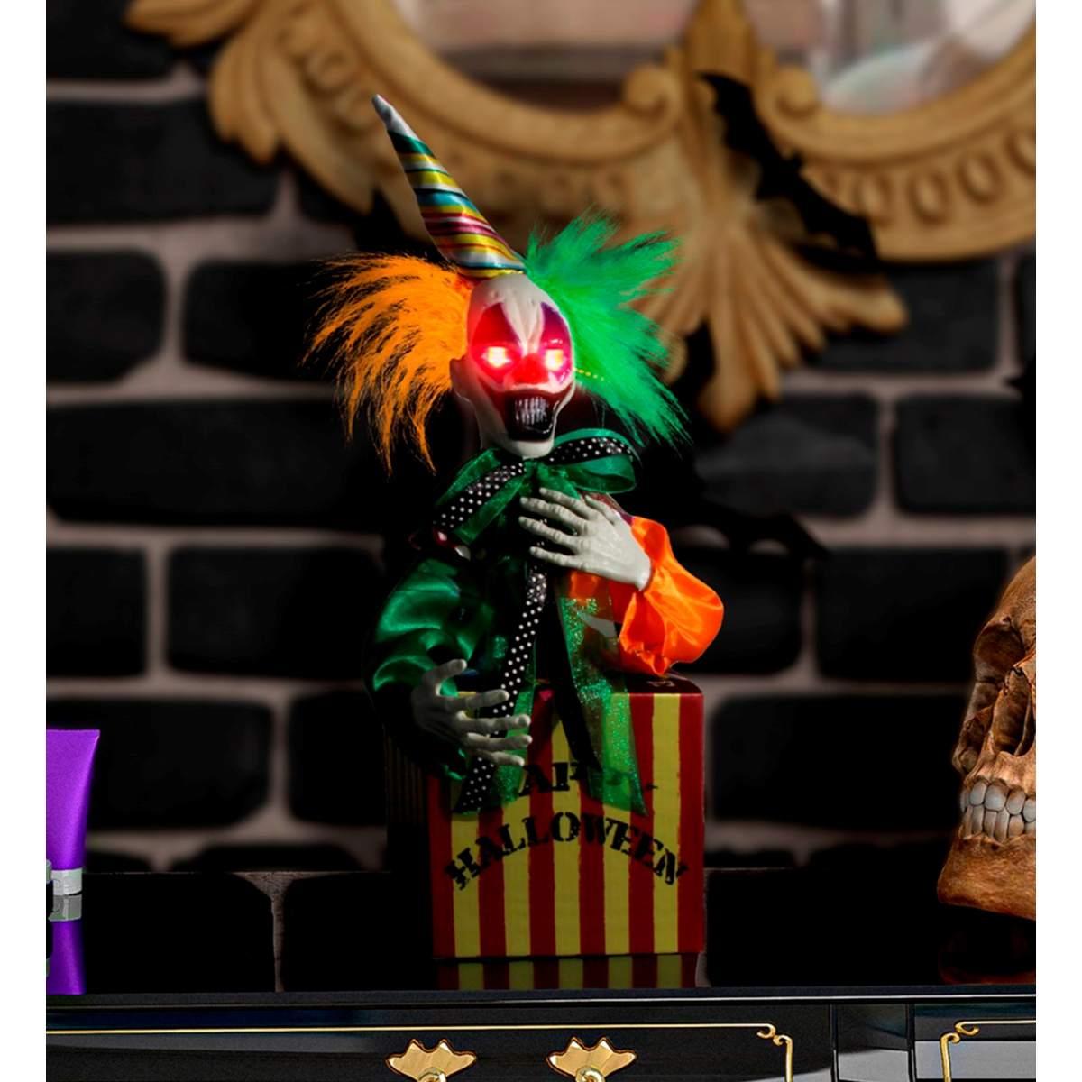 Scatola clown horror che salta luci