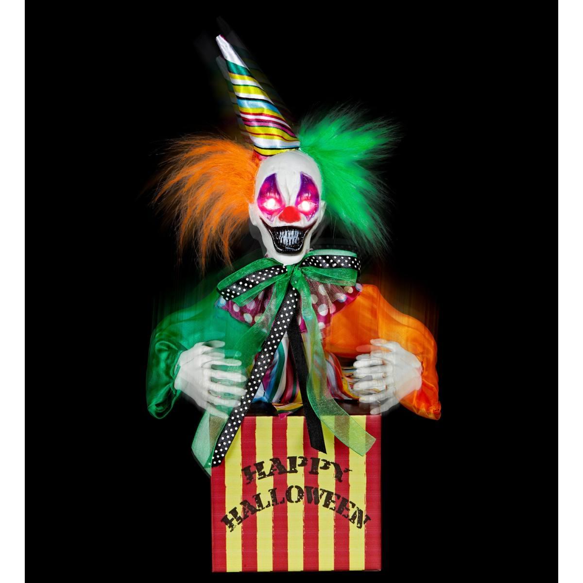 Scatola clown horror che salta luci