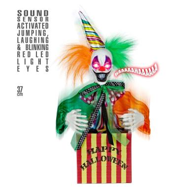 Scatola clown horror che salta luci