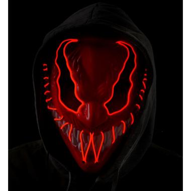 Maschera viso pvc horror mostro luce rossa