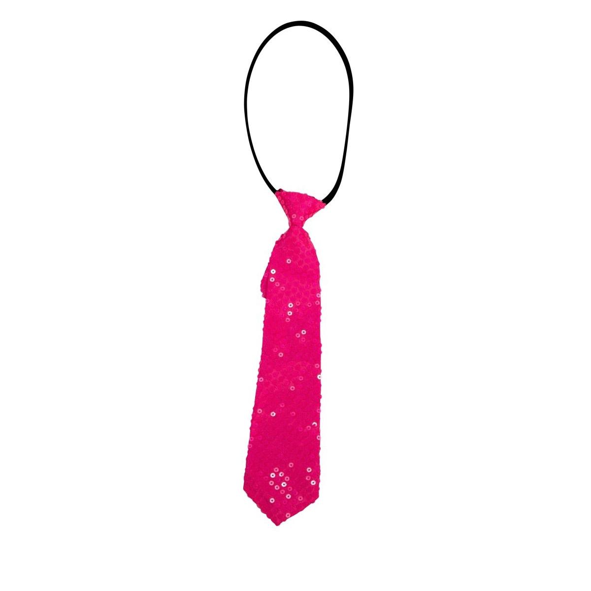 Cravatta paillettes rosa fucsia