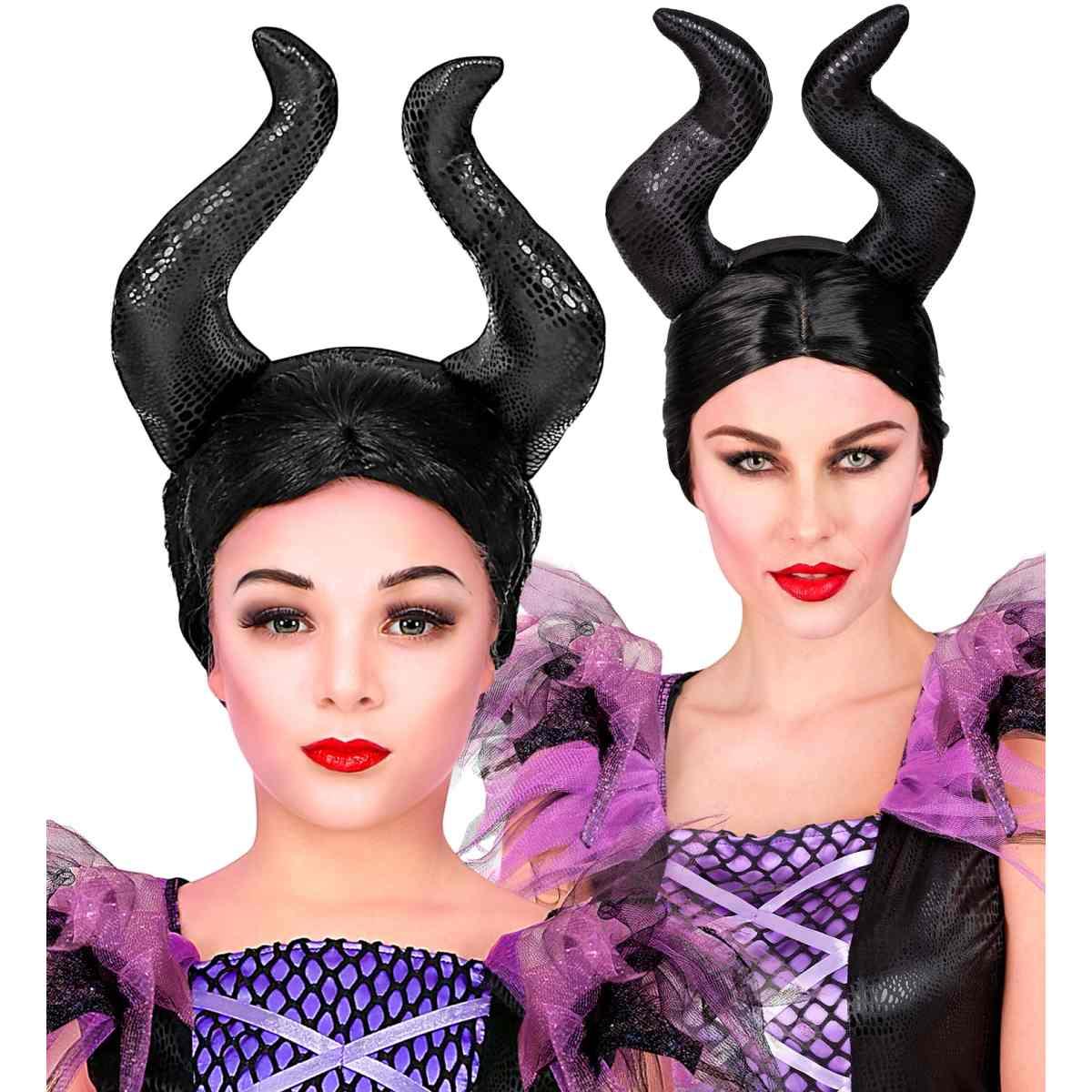 Cerchietto strega malefica corna nere