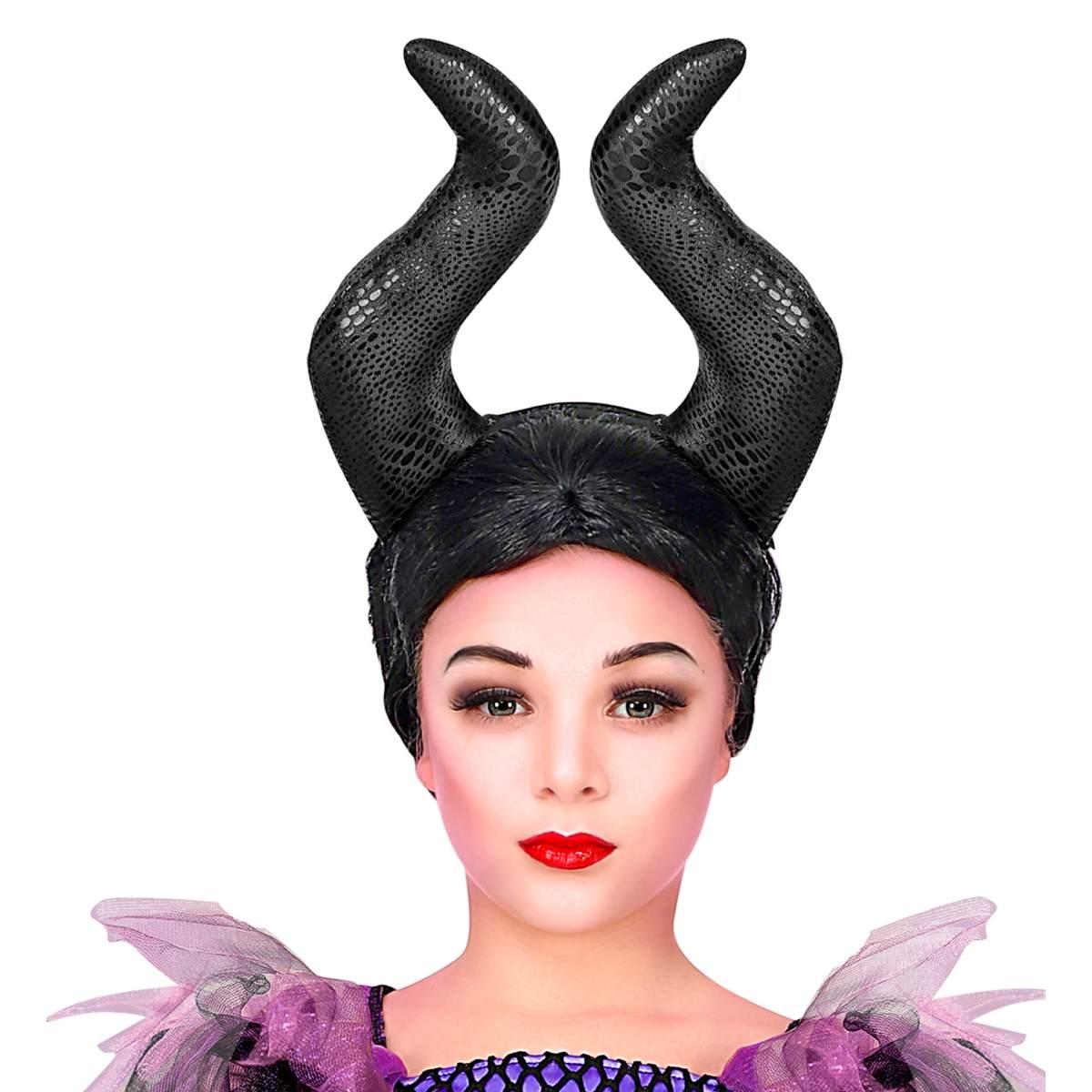 Cerchietto strega malefica corna nere