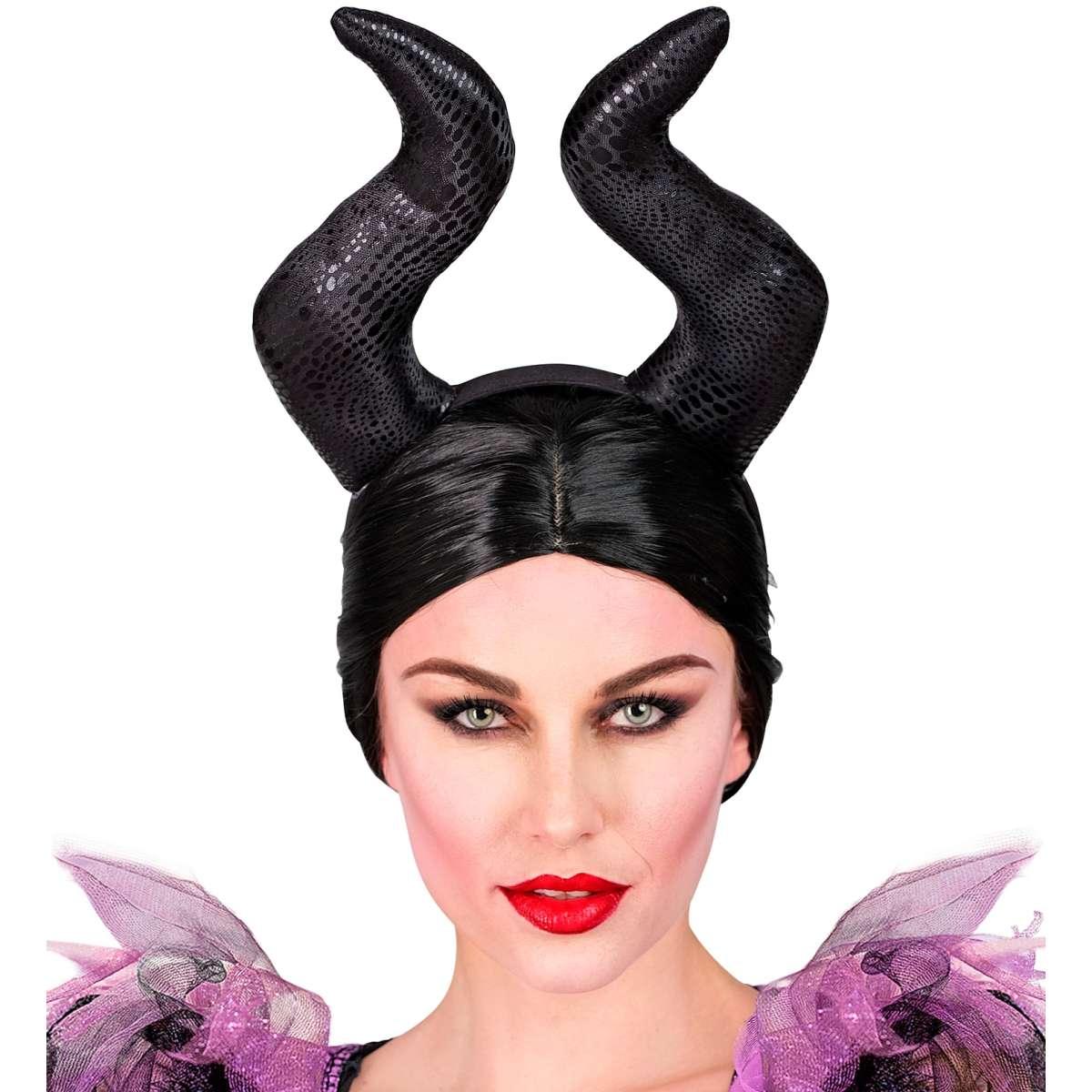 Cerchietto strega malefica corna nere