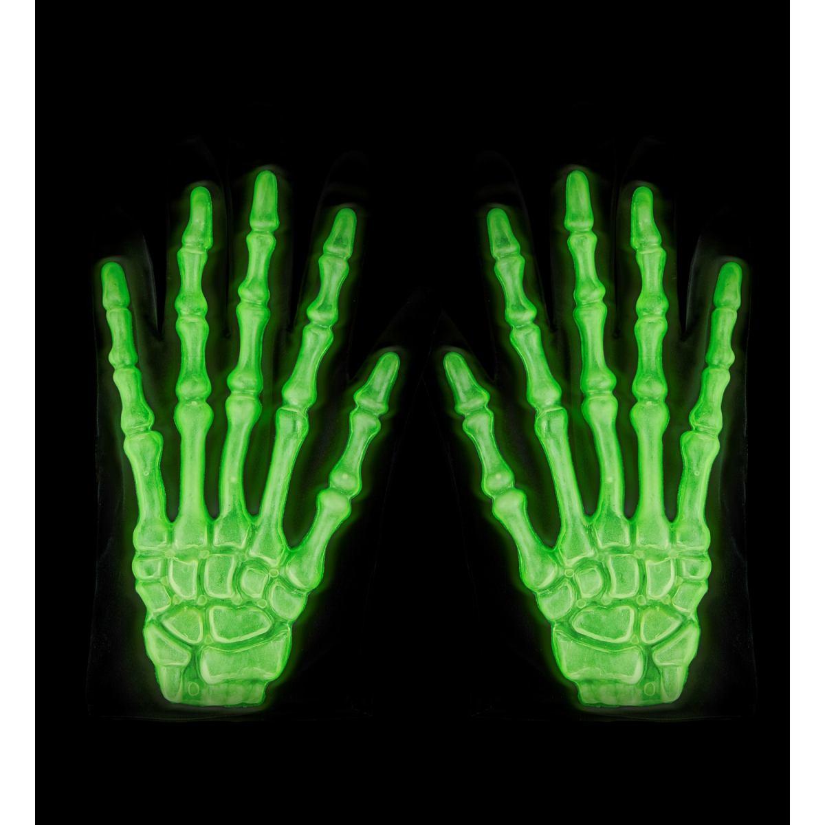 Guanti scheletro 3d fluorescenti pvc pz Set 2 pz