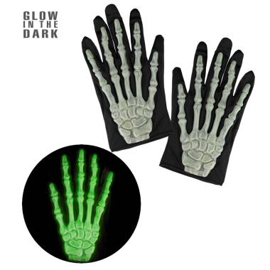 Guanti scheletro 3d fluorescenti pvc pz Set 2 pz