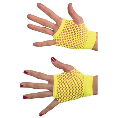 Guanti corti rete giallo fluo senza dita