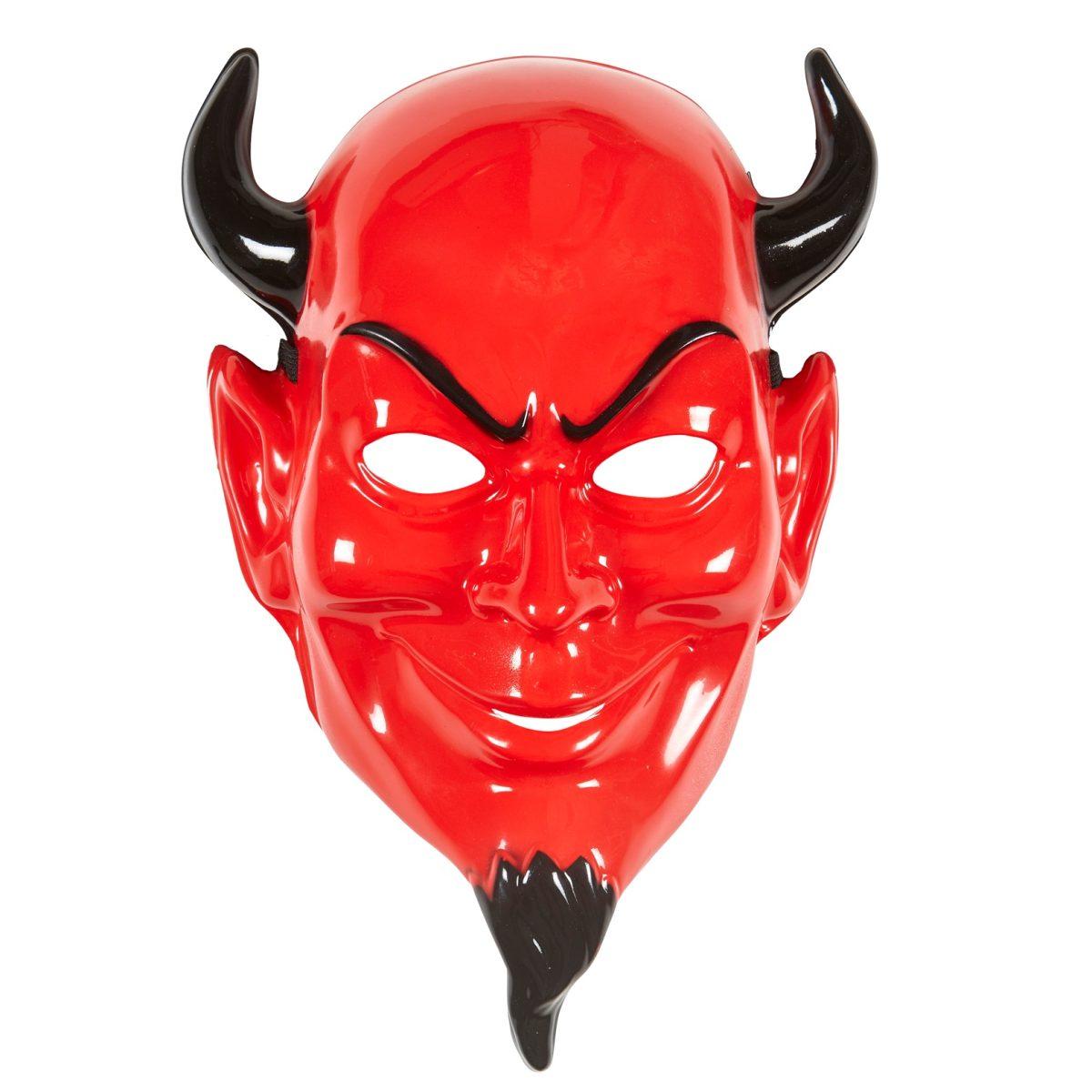Maschera viso pvc horror diavolo corna