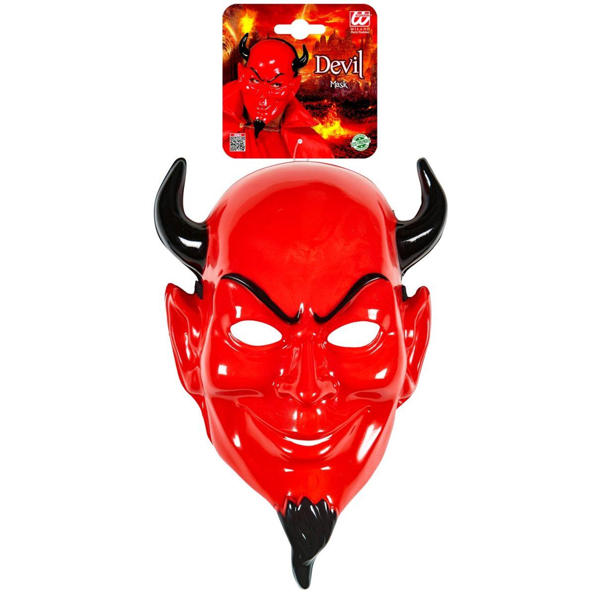Maschera viso pvc horror diavolo corna