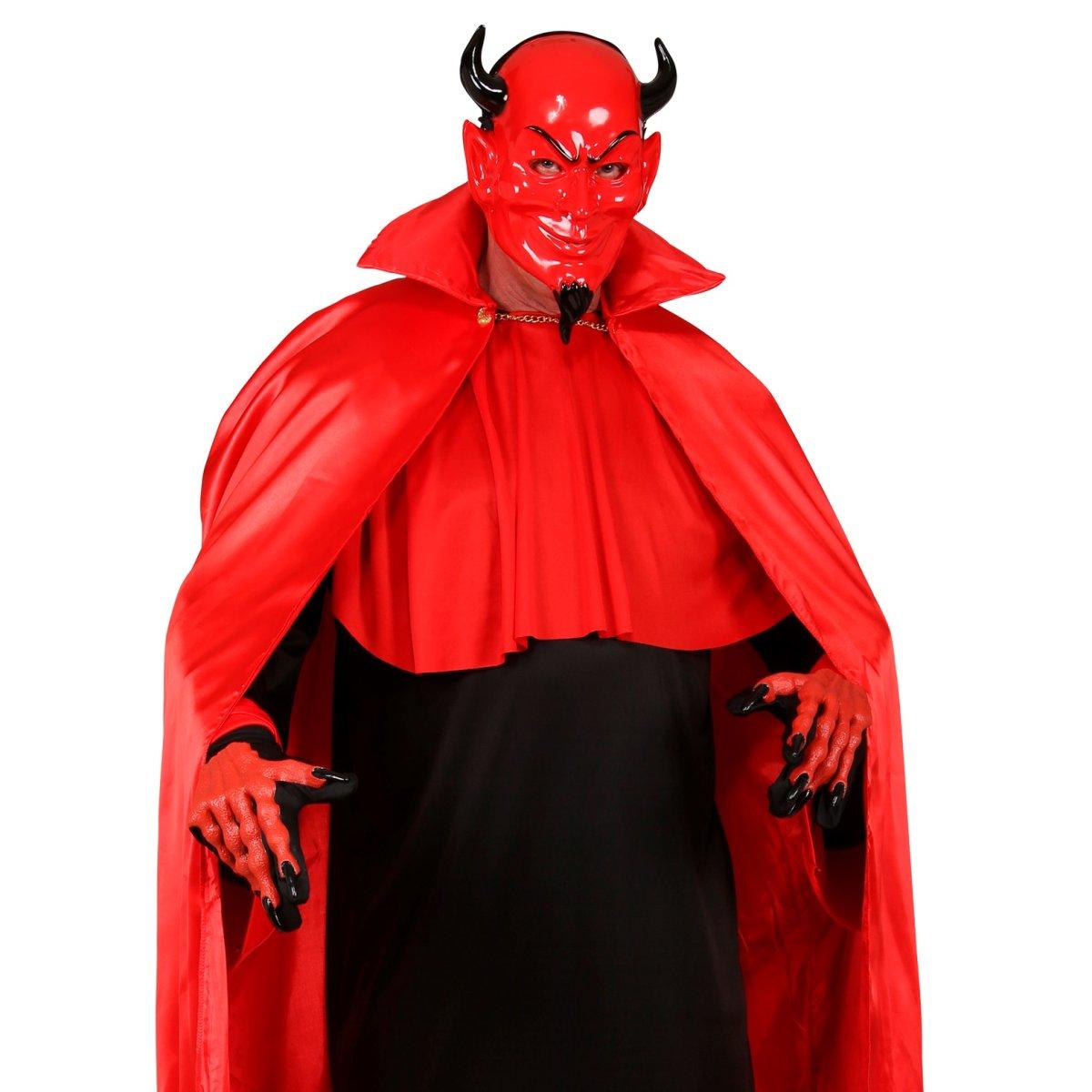 Maschera viso pvc horror diavolo corna