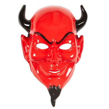 Maschera viso pvc horror diavolo corna