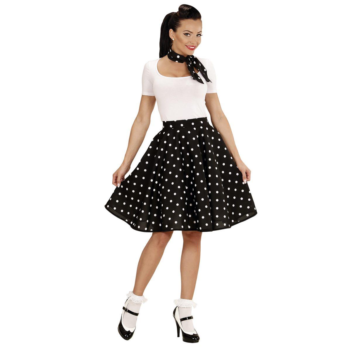 Gonna pin up anni 50 60 nera pois modello a