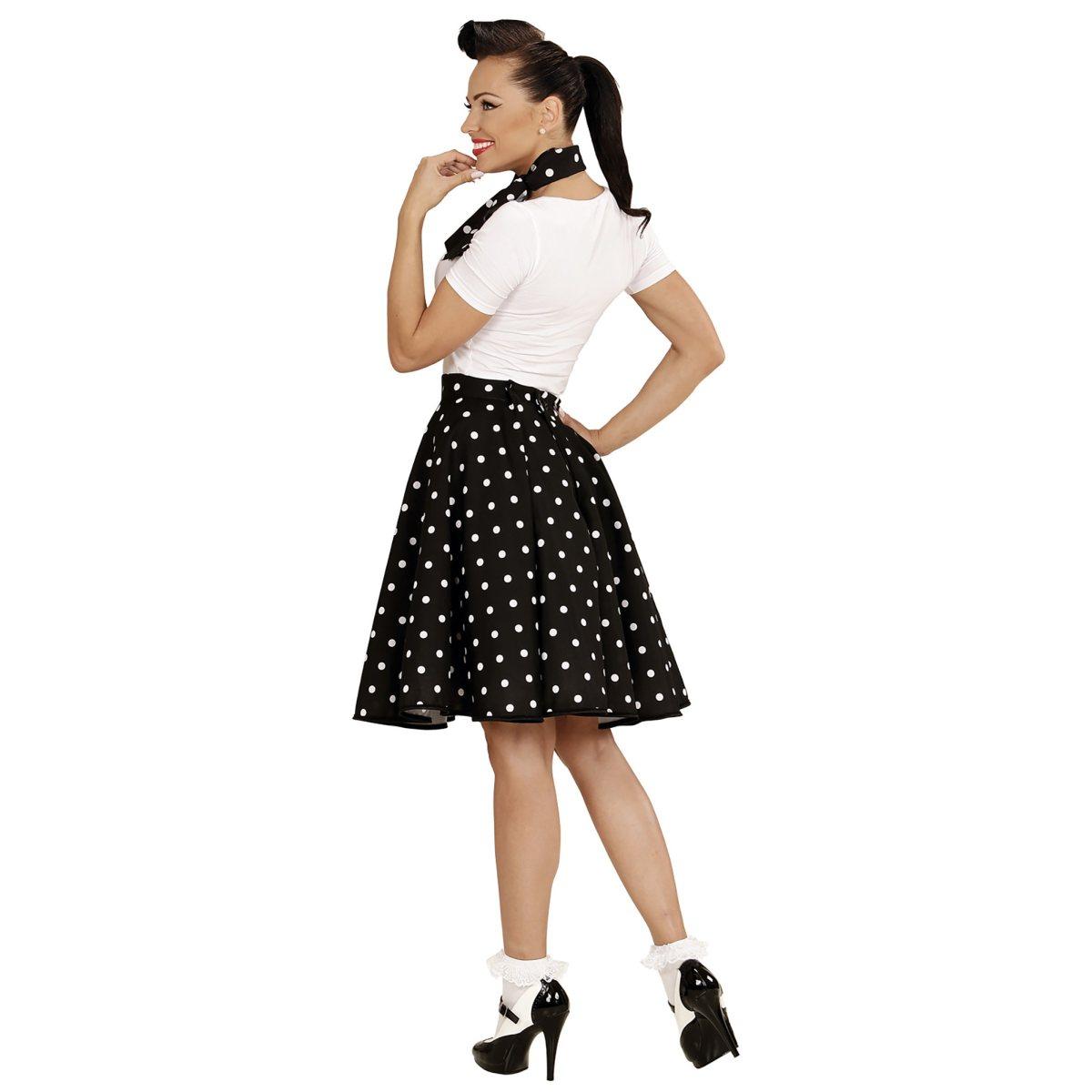 Gonna pin up anni 50 60 nera pois modello a
