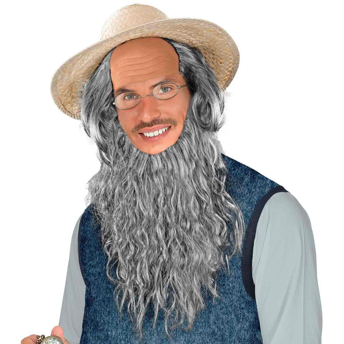 Parrucca amish calotta barba occhiali