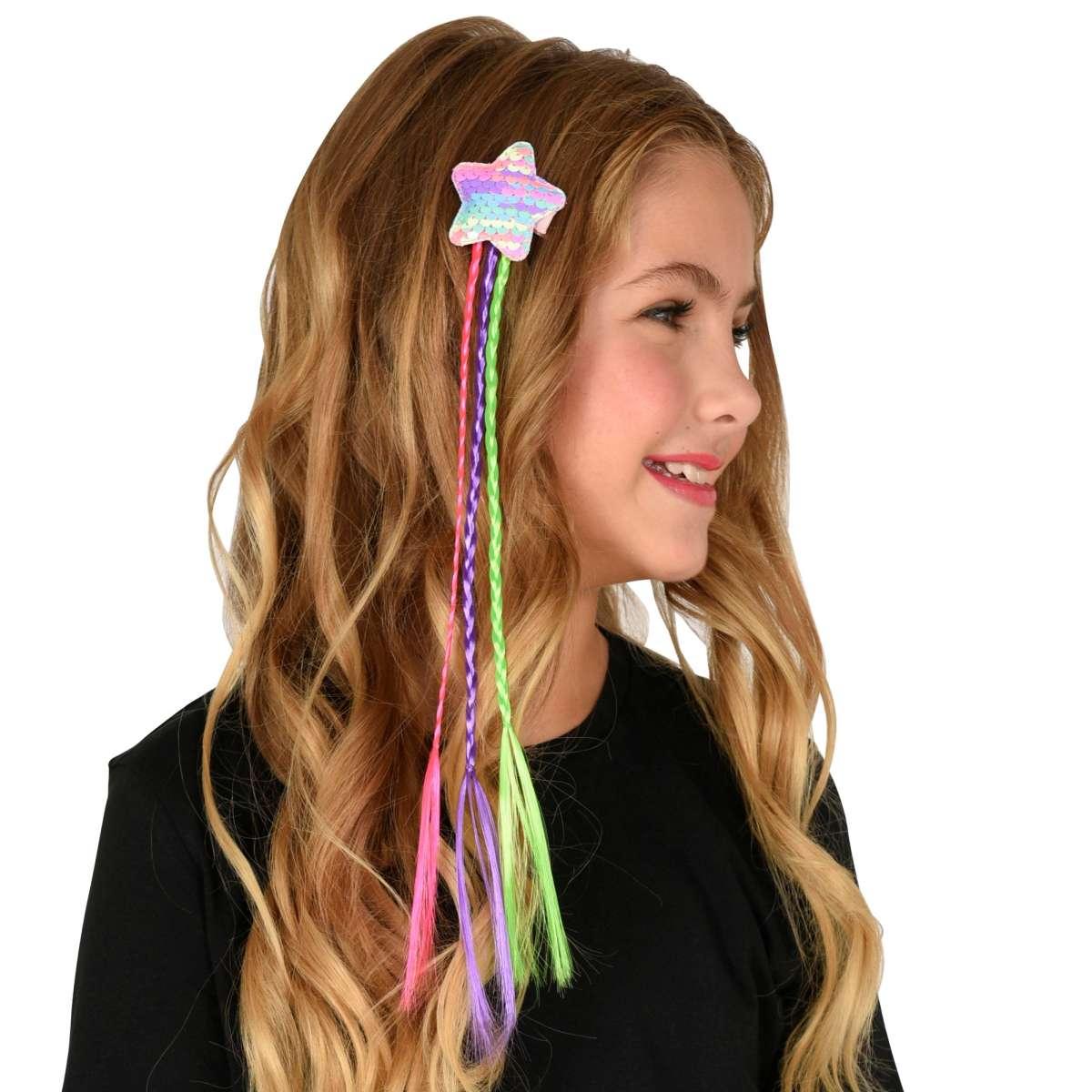Extension capelli stella paillettes trecce