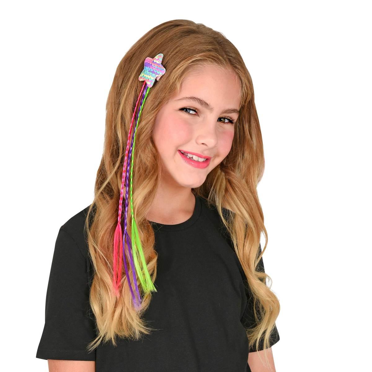Extension capelli stella paillettes trecce
