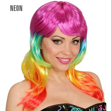 Parrucca multicolor mossa frangia