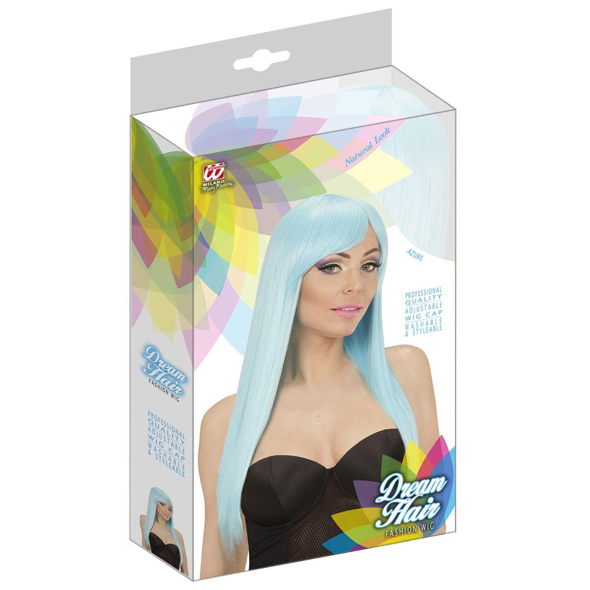 Parrucca dream azzurra liscia frangia