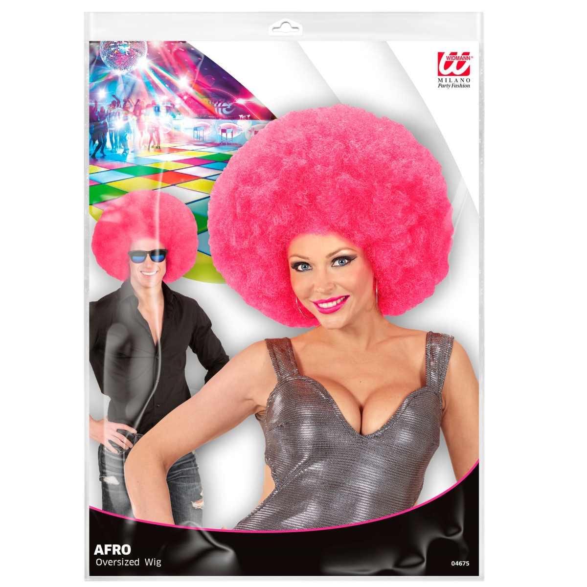 Parrucca afro rosa