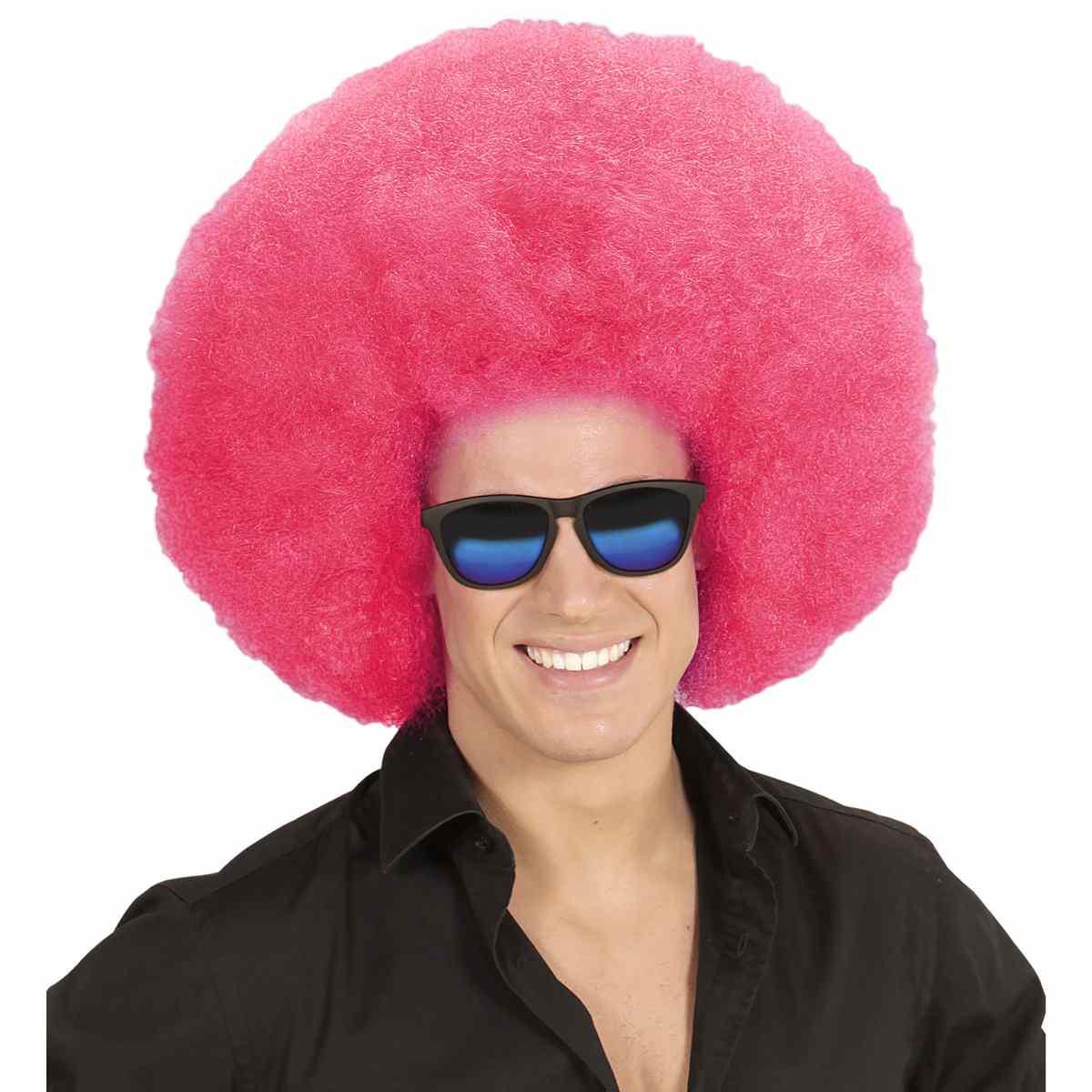 Parrucca afro rosa