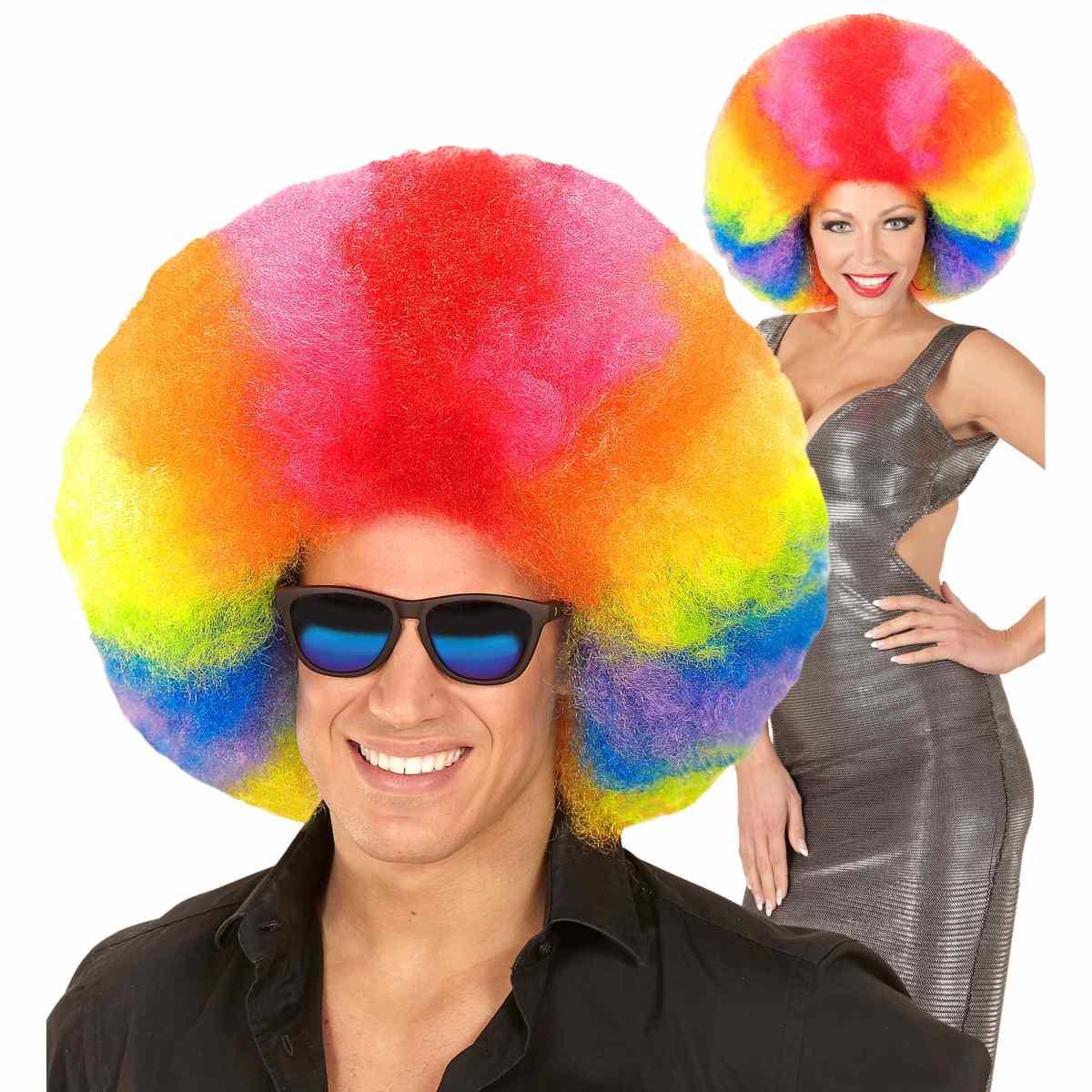 Parrucca afro multicolor