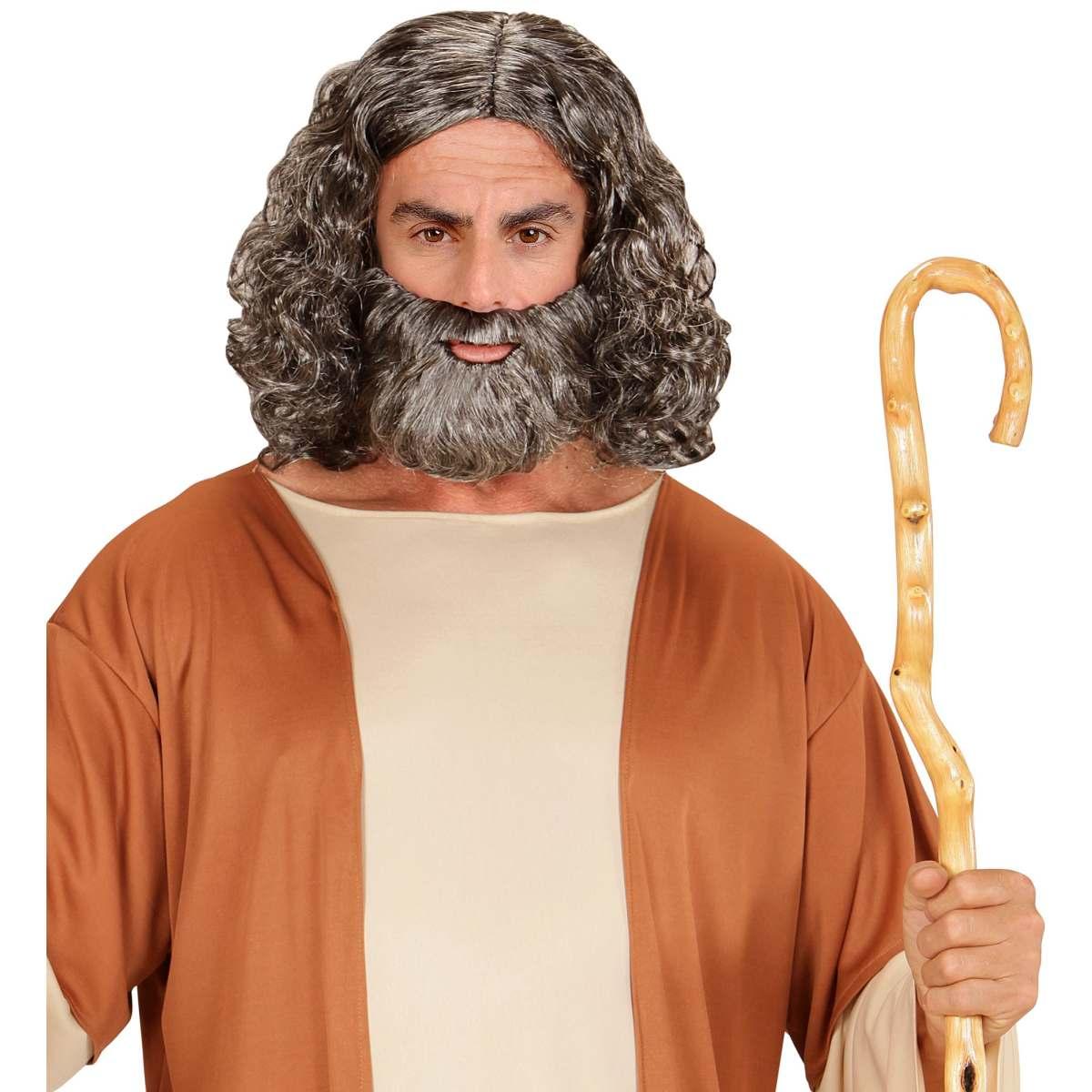 Parrucca castana biblica barba