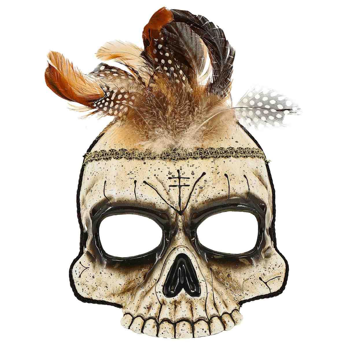 Maschera viso tessuto horror teschio voodoo