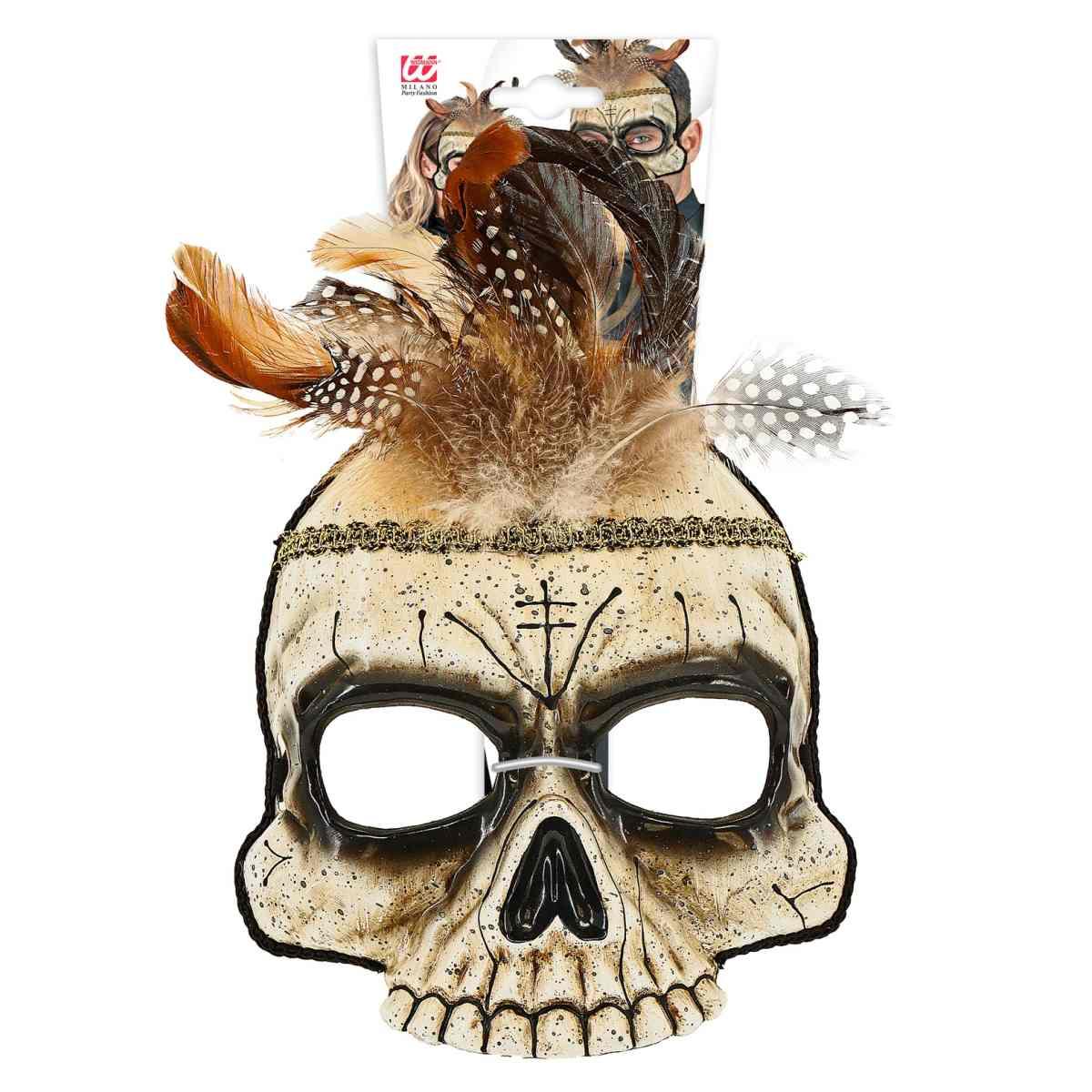 Maschera viso tessuto horror teschio voodoo